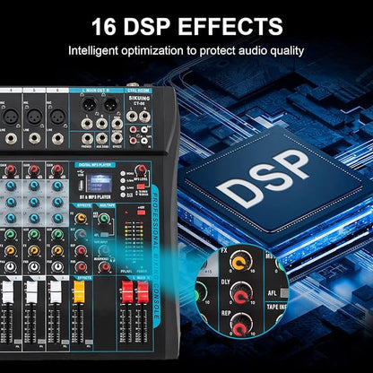 Audio Mixer, 6 Channel Board Mixer - Image 7