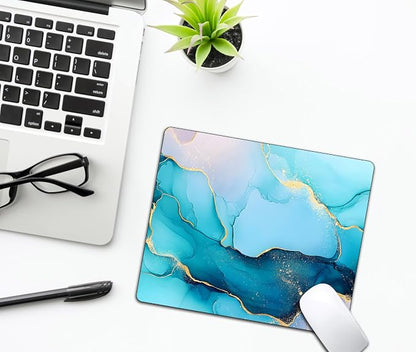 Golden Texture Teal Marble Mouse Pads - Image 6
