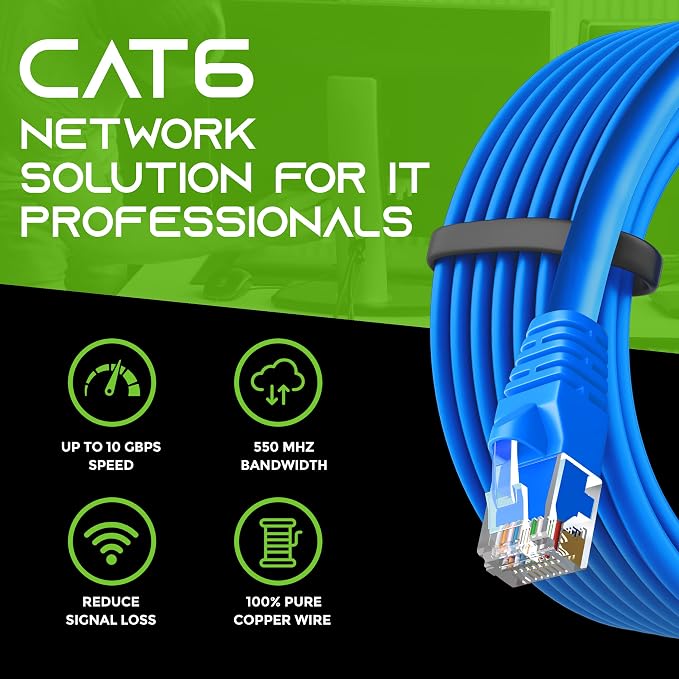 GearIT Cat 6 Ethernet Cable Cat6 Network Patch, Snagless Cord, Internet - Image 8