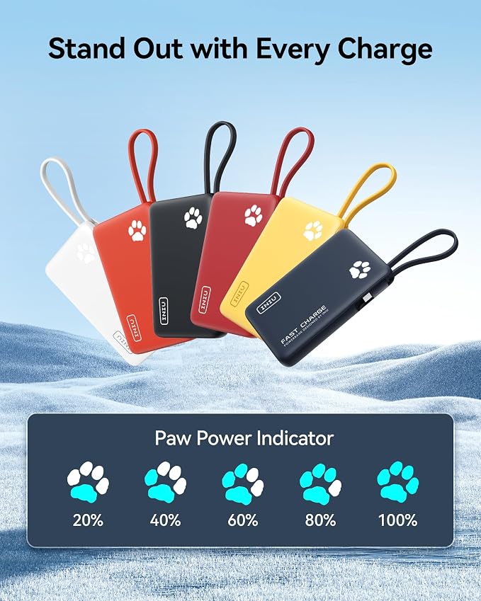 INIU 45W Portable Charger, 10000mAh Built-in USB C Cable Fast Charging Power - Image 7
