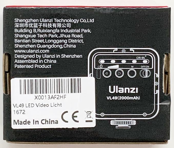 ULANZI VL49 2000mAh LED Video Light w 3 Cold Shoe, Rechargeable Soft Light Panel - Image 12