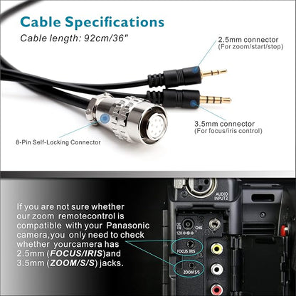 Camcorder Zoom Controller, Remote Control Zoom, and Focus Control + 2.5mm and - Image 6