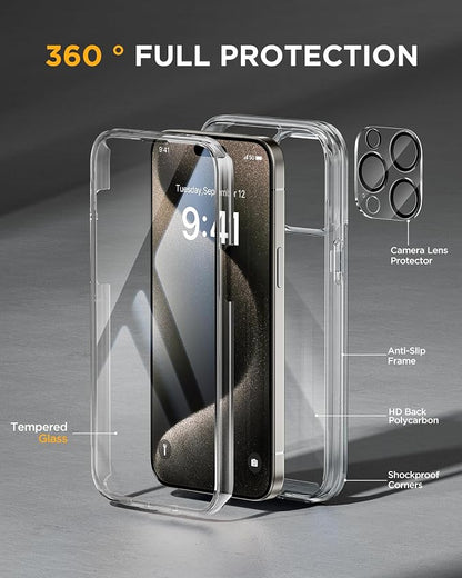 Miracase for iPhone 15 Pro Case, Full-Body Clear Bumper Phone case - Image 2