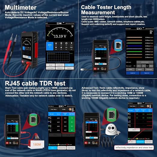 Rechargeable Network Cable Tester, WANLUTECH Tone Generator - Image 3