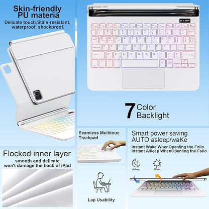 for iPad Pro 13 Inch Case with Keyboard，Magic-Style Magnetic – 7 Colors - Image 5