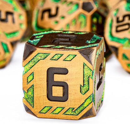 Metal DND Sci-fi Dice Set 7PCS Stripe Polyhedral Dice - Image 3