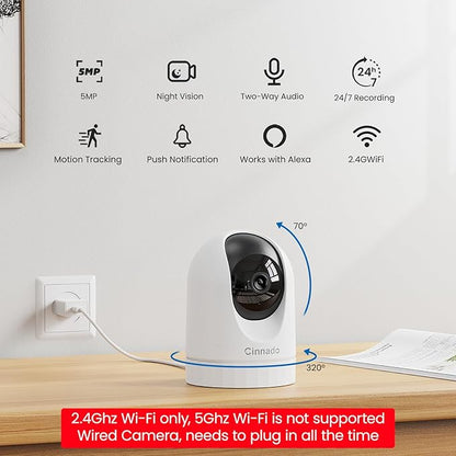 Cinnado 2K Home Security Cameras-2.4Ghz WiFi Indoor Camera - Image 2