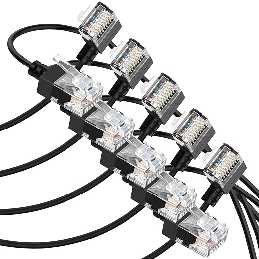 Cat6A Ethernet Cable 90 Degree Right Angled 6.6FT 5Pack, Flexible Slim & Ultra by Thzzhnno