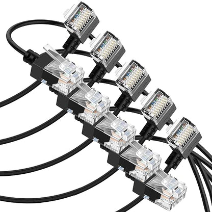 Cat6A Ethernet Cable 90 Degree Right Angled 3.3FT 5Pack, Flexible Slim & Ultra by Thzzhnno