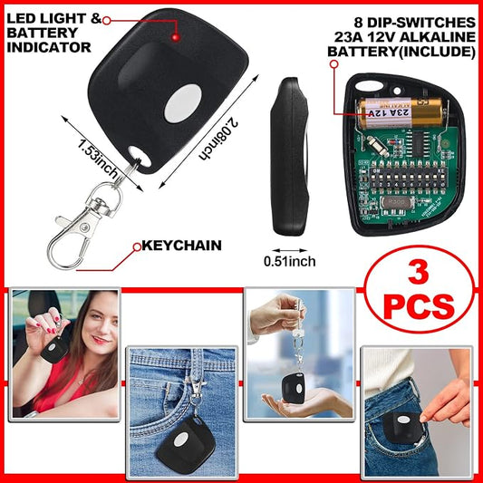 Kingdder 3 Pieces Gate Opener Remote Compatible - Image 2