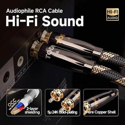 TODN Audiophile RCA Cables HiFi RCA Audio Cable - Image 6