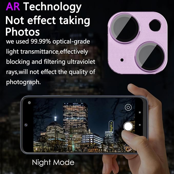 2 Pack Camera Lens Protector for iPhone 14 / iPhone 14 Plus, AR Tempered Glass - Image 3