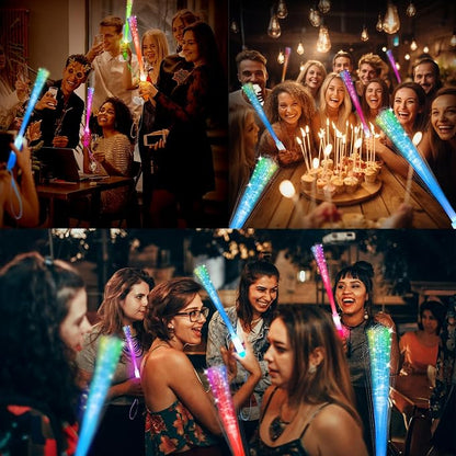 SHQDD 100 PCS Glow Fiber Wands Sticks, LED Light Wands, Glow in The Dark Party - Image 5