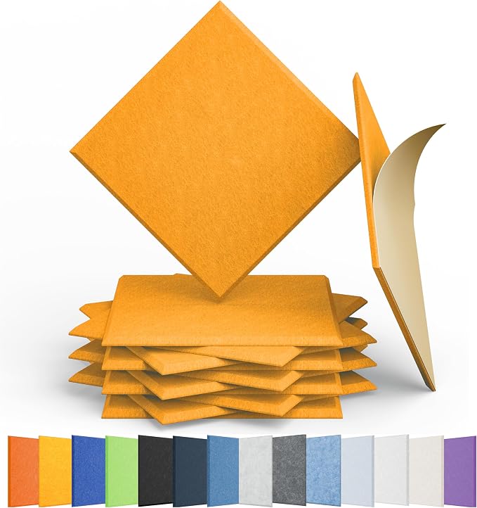 12 Pack Acoustic Panels Self Adhesive Sound Proof Foam, High Density Sound by Amantech