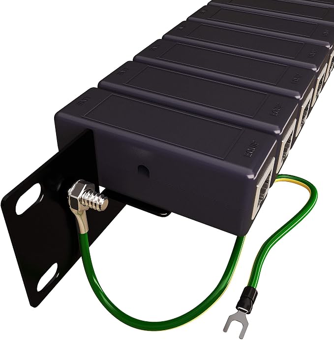 Ethernet Surge Protector 19" RackMount PoE+ Gigabit -Gas Discharge Tube -RJ45 - Image 7