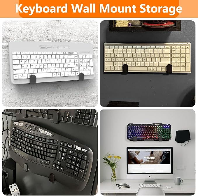 4 PCS Keyboard Wall Mount Storage, Keyboard Wall Holder, Keyboard Wall Rack - Image 6