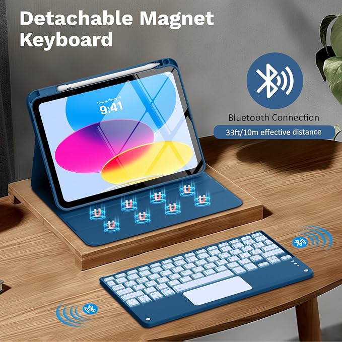 MoKo Touch Keyboard Case for iPad 11th Generation 11 inch 2025, iPad 10th - Image 4