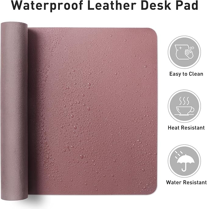 Aothia Leather Office Desk Mouse Pad Protector, Non-Slip PU Leather Laptop Desk - Image 6