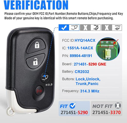 Keymall Smart Key Fob Transmitter Keyless Entry Remote Replacement - Image 2