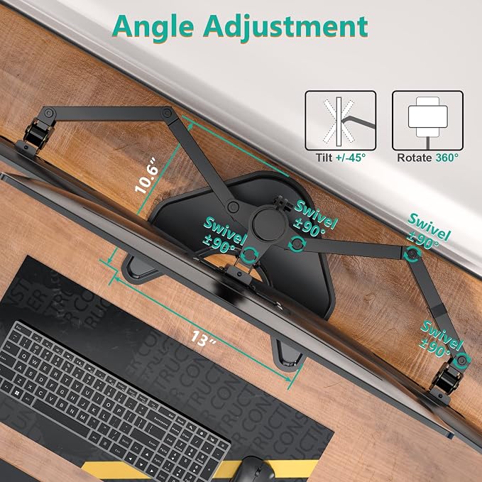 WALI Triple Monitor Stand, Free Standing Three Monitor Desk Mount Fully - Image 5