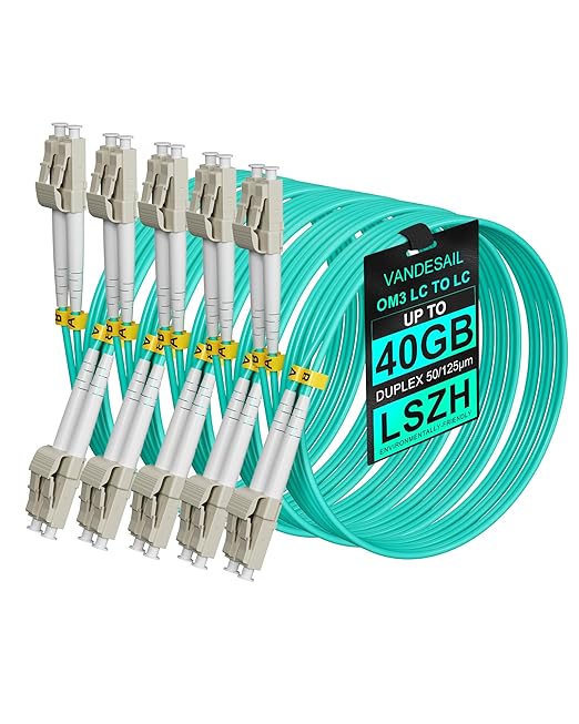 OM3 Multimode Fiber Patch Cable LC-LC, 10G Multi-Mode Optical Patch Cord Duplex by VANDESAIL