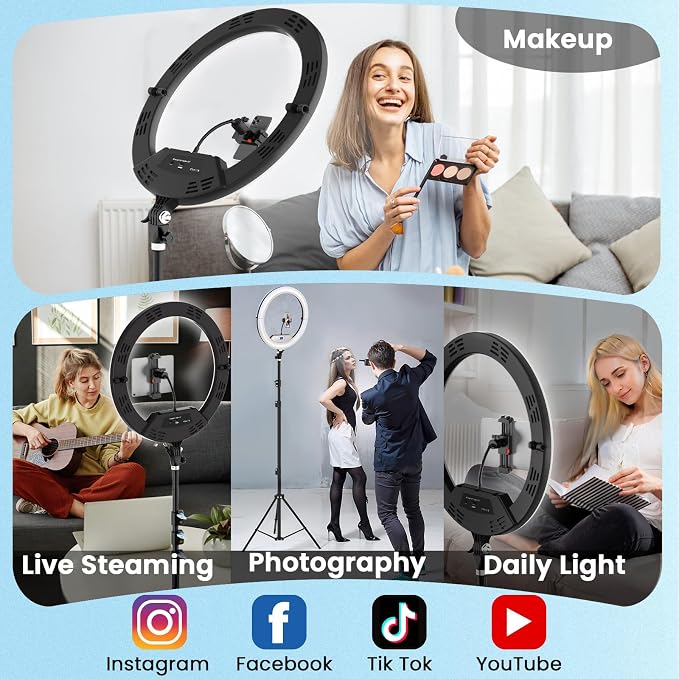18" Large Ring Light with 60" Tripod Stand - Image 7