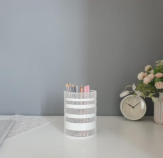 Metal Mesh Pen Pencil Cup Holder Stand Office Desk Organizer Stationery Caddy - Image 2