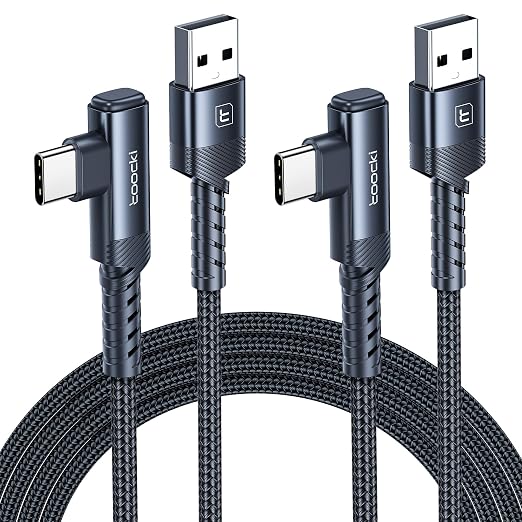 USB to USB C Cable USB A to Type C Right Angle Charger Cord 90 Degree Braided by toocki