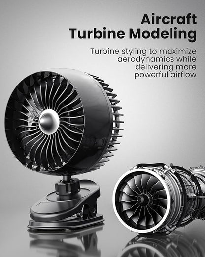 Koonie USB Clip on Fan, Strong Wind Ultra Quiet Small Desk Fan - Image 3