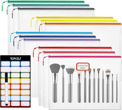 12pcs Mesh Zipper Pouch Bags, A5 Puzzle Bag by YOPCDJ