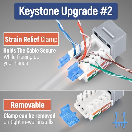 Everest 45° Angled RJ45 Cat5e Keystone Jacks 10-Pack in Gray - Image 4