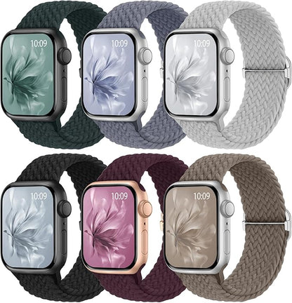 6 Pack Braided Stretchy Bands Compatible by KnossenWatchBand