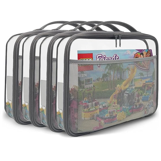 holay 4 Packs PVC Zippered Blocks Set, Board game Storage Organizer Case by OrganizeYourLifeWithholay