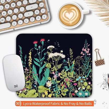 Square Mouse Pad Midnight Flowers, Personalized Premium-Textured Custom Mouse - Image 3