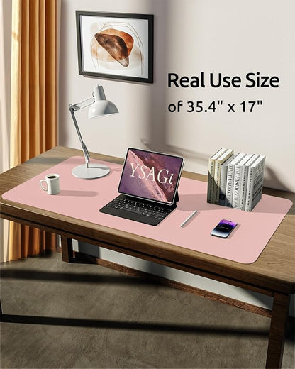 YSAGi Leather Desk Protector, Office Mat, Large Mouse Mat, Non-Slip PU Leather - Image 5