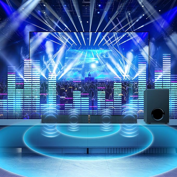 MZEIBO Sound bar with Subwoofer, 120W Bluetooth 5.0 TV Soundbar Home Theater - Image 6