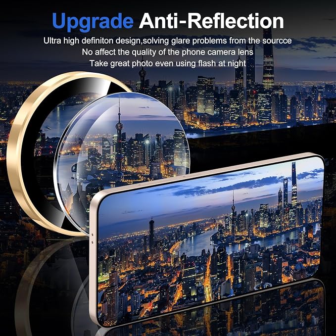 for Samsung Galaxy S25 Camera Lens Protector, Individual Metal Ring Tempered - Image 4