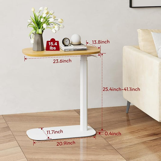 SANODESK Adjustable Overbed Bedside Table Pneumatic Adjustable Height Laptop - Image 2