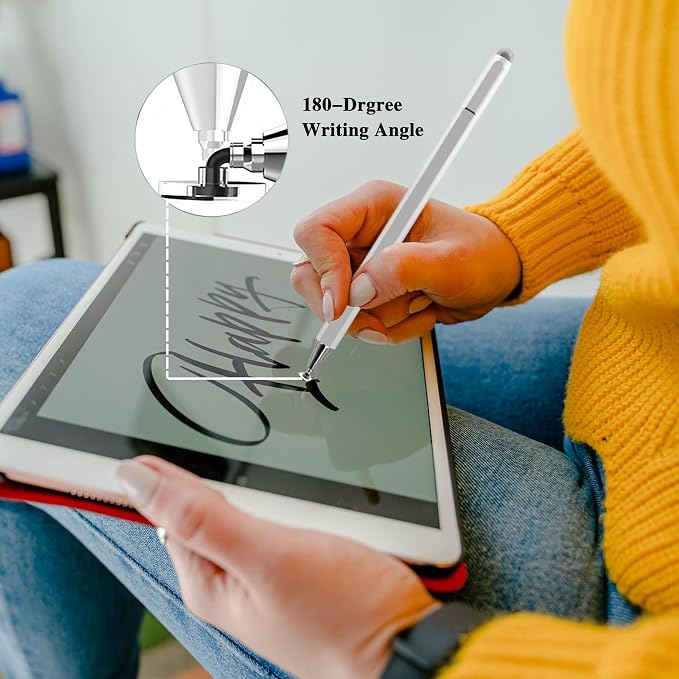 Stylus Pens for iPad, Luntak 3 in 1 Ballpoint Pen, Fiber Tip & Clear Disc - Image 7