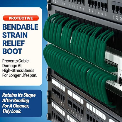 Everest Ultra Slim Cat6a Ethernet Patch Cables 1.5ft Green - Image 3