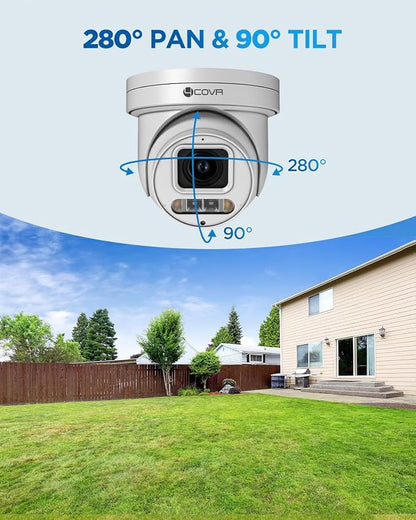 4COVR PoE PTZ Security Camera System, 4X 5MP PoE IP PTZ Camera Two Way Audio - Image 2