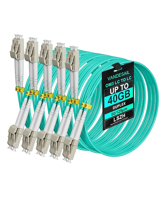 LC to LC Multimode Fiber Patch Cable, Duplex OM3 Fiber Patch Cords MM Optical by VANDESAIL