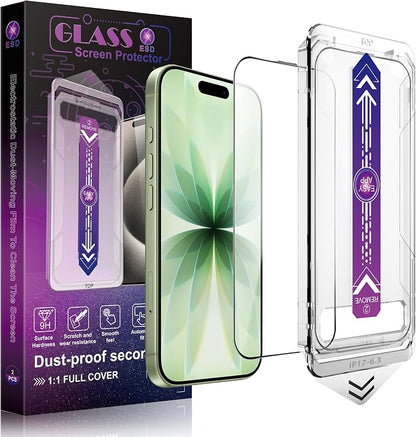 Screen Protector for iPhone 17, iPhone 16 Pro 6.3-Inch, 2 Pack, 9H Tempered by Unknown