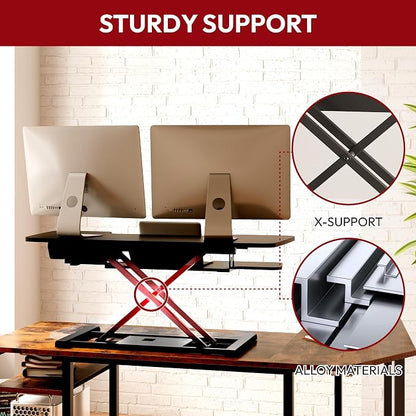SANODESK 40" Electric Standing Desk Converter， Height Adjustable Riser - Image 5