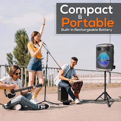 Pyle Portable Bluetooth PA Speaker System - 600W Bluetooth Speaker Portable PA - Image 6
