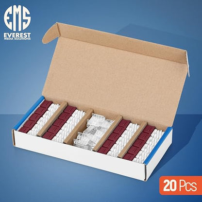 Everest 90° Angled RJ45 Cat6 Keystone Jacks 20-Pack in Red - Image 2