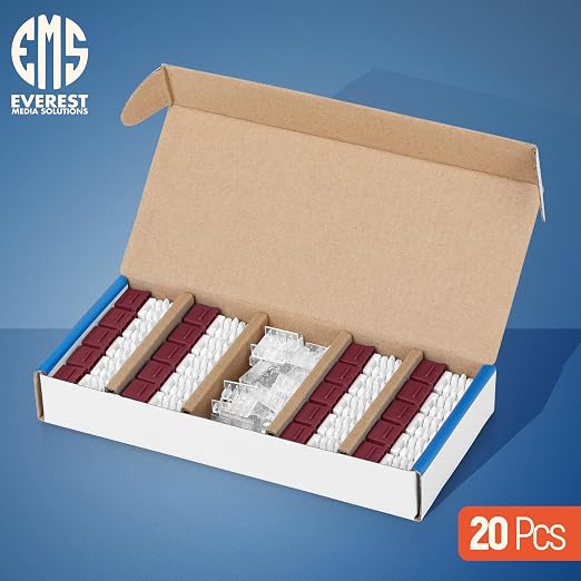 Everest 90° Angled RJ45 Cat6 Keystone Jacks 20-Pack in Red - Image 2