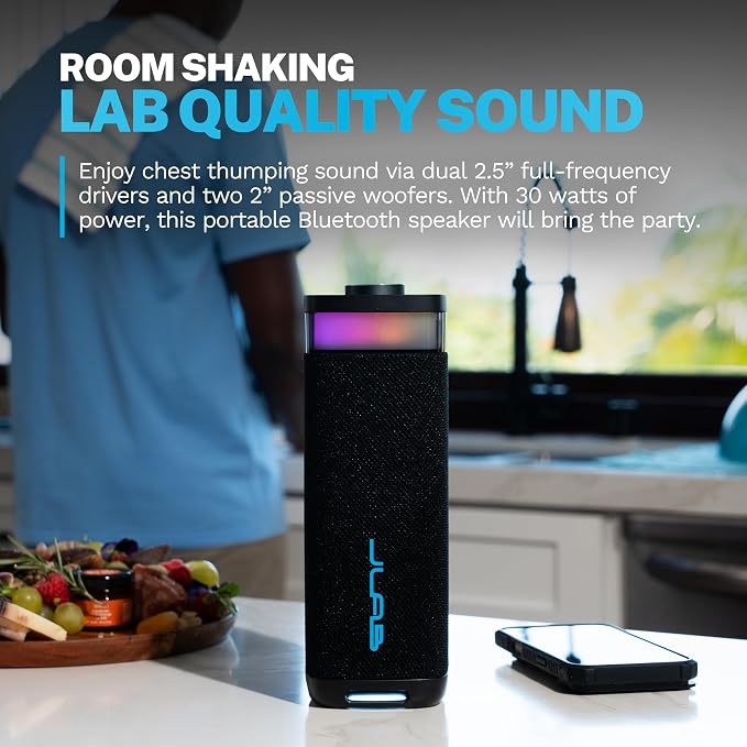 JLab JBuds Party Portable Bluetooth Speaker, 2 Full-Range Drivers + 2 Passive - Image 2