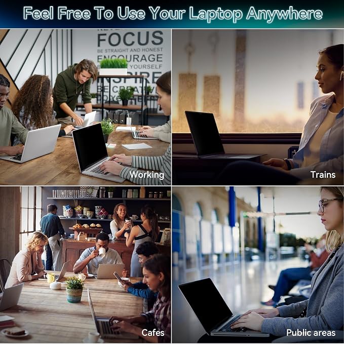 360° Privacy Screen for MacBook Pro 14 Inch, 4 Way Privacy Anti Glare Blue - Image 8