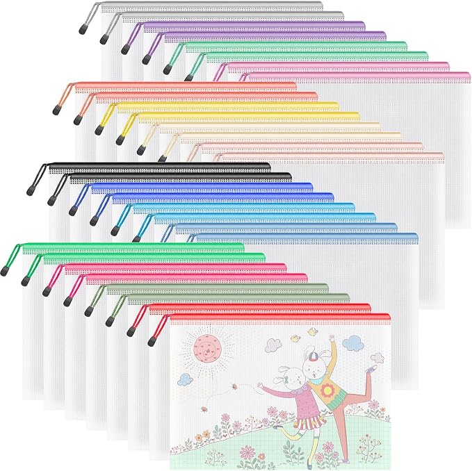 Umriox 32PCS Mesh Zipper Pouch, Zipper Bags by UMRIOX